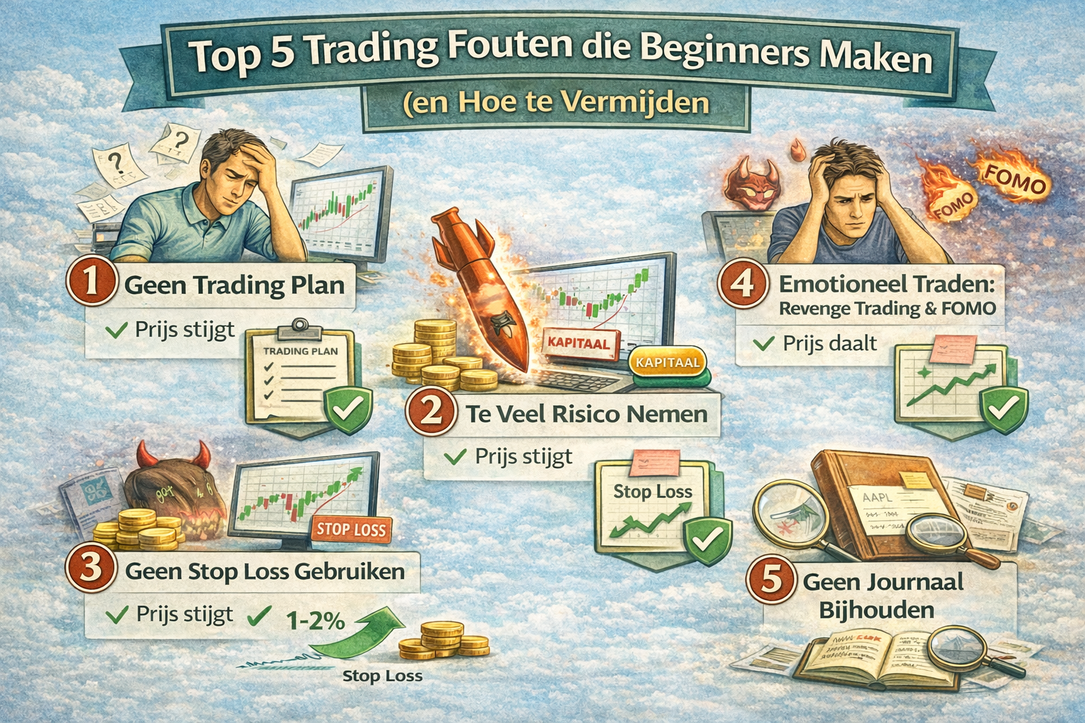 Trading fouten beginners, tips voor traders, 5 tips voor trading, trading tips, starten met traden, advies voor trading