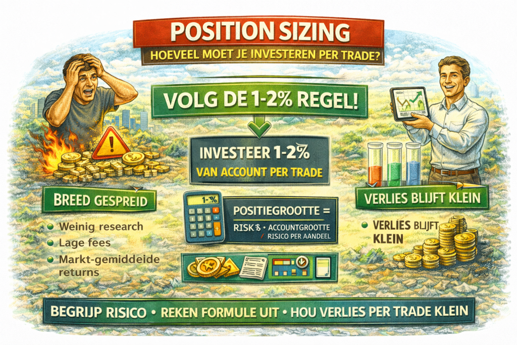 Position sizing, trading tips positie grootte, hoeveel aandelen kopen, CFD sizing, crypto handel, forex trading, daytrading, tips for position size