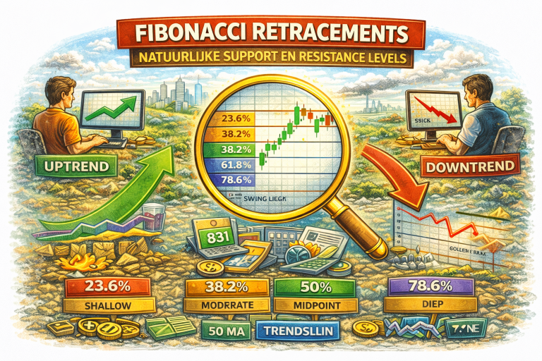 Fibonacci retracements, fibo levels, tibonacci tips, trading tips fibonacci retracement. natuurlijk reactie levels traden